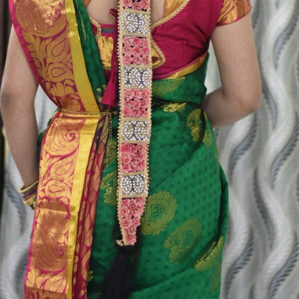 Elegant Bridal Jada with Stones & Pink Roses